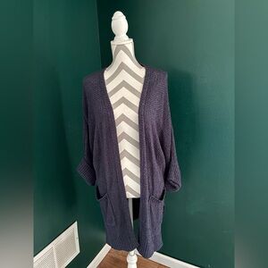 Mad For Love Women's Navy Open-Front Sweater